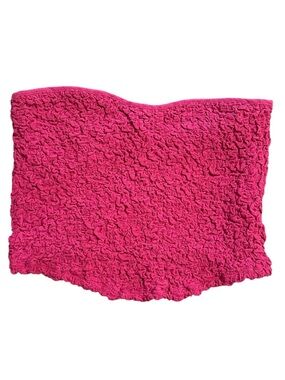 Free People Bright Fuchsia Smocked Strapless Tube Top